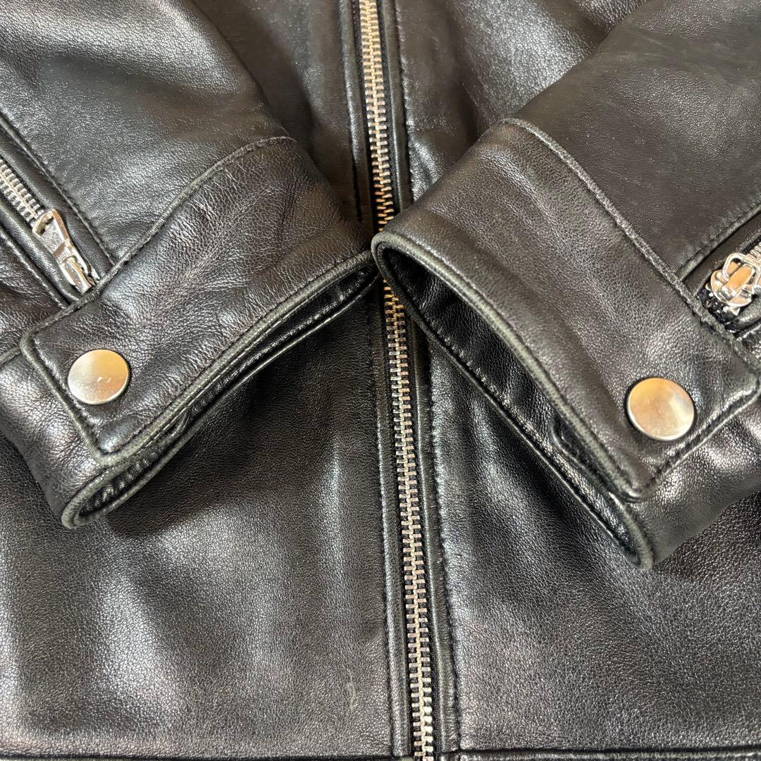 ✨美品✨ナノユニバース シングルライダースジャケット【L】羊革 シープスキン