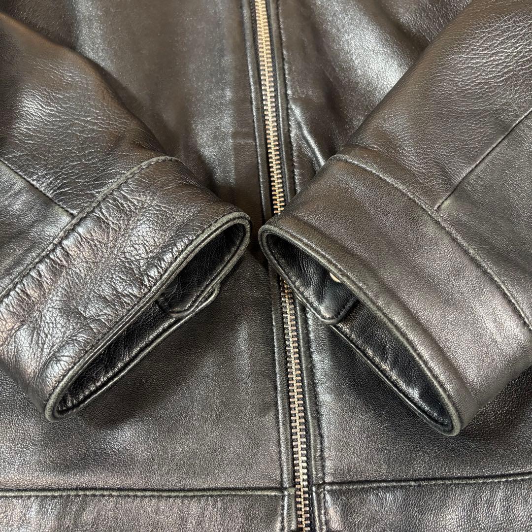 ✨美品✨ナノユニバース シングルライダースジャケット【L】羊革 シープスキン