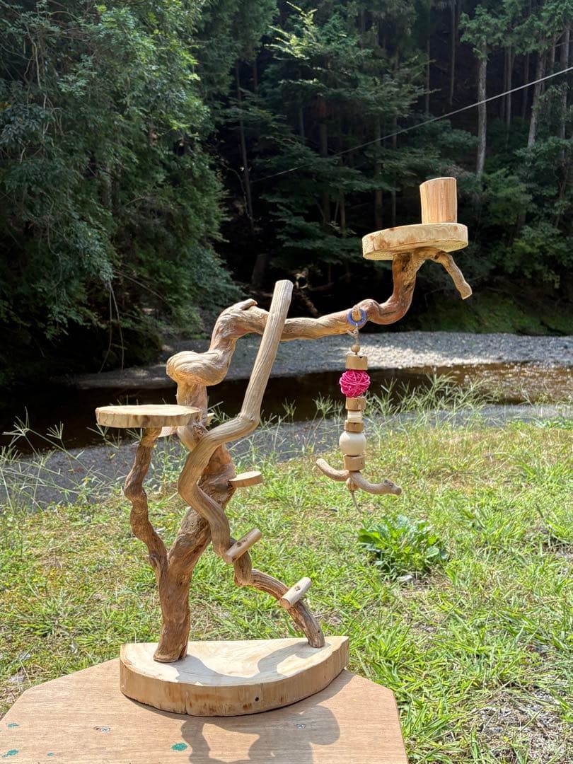 ハンドメイド　流木　バードジム　バードアスレチック　流木インテリア