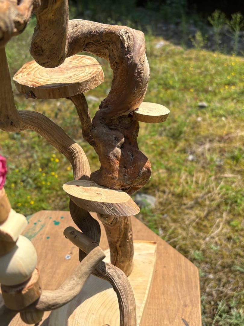 ハンドメイド　流木　バードジム　バードアスレチック　流木インテリア