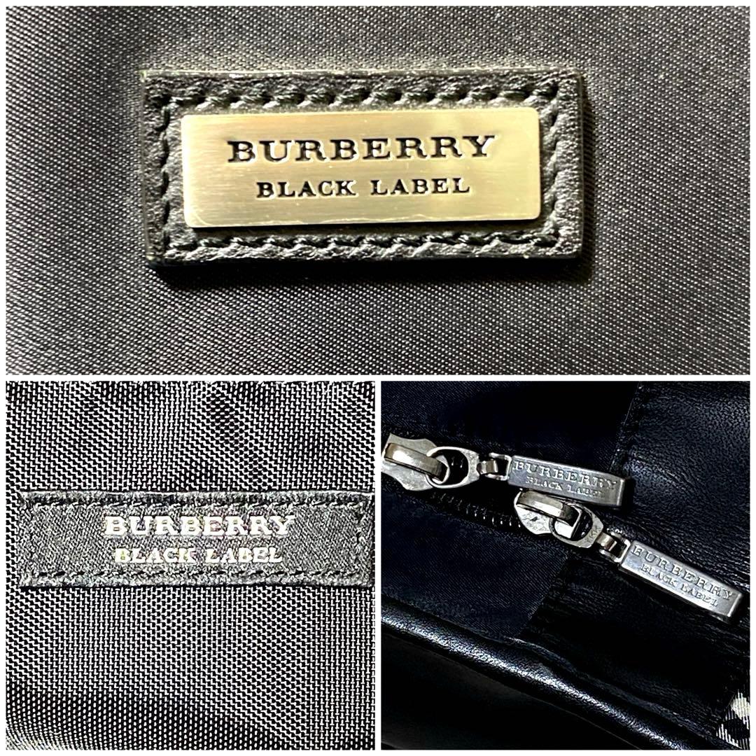 バーバリー ビジネスバッグ ノバチェック ロゴプレートナイロン レザー　ブラック