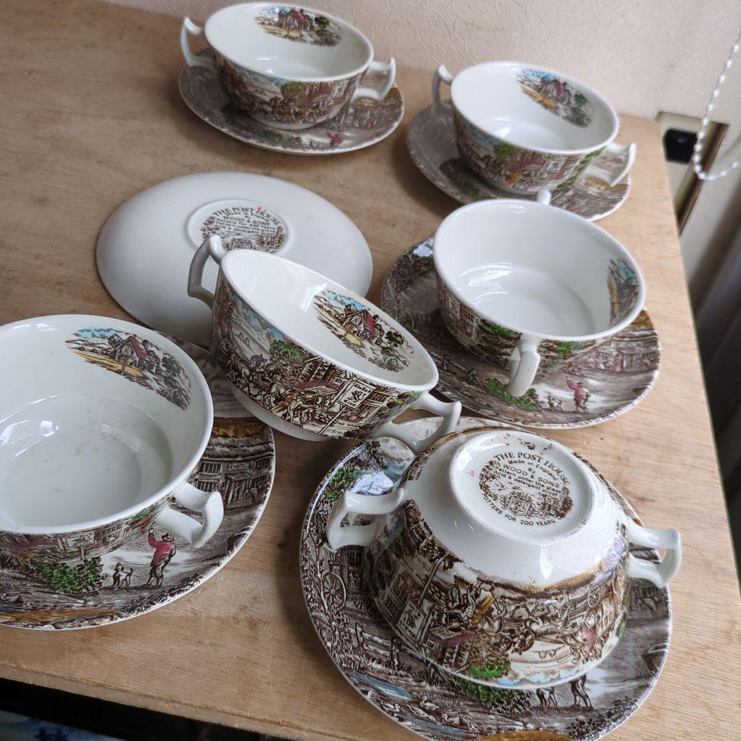 ヴィンテージ スープカップ&ソーサー 6セット イギリス製