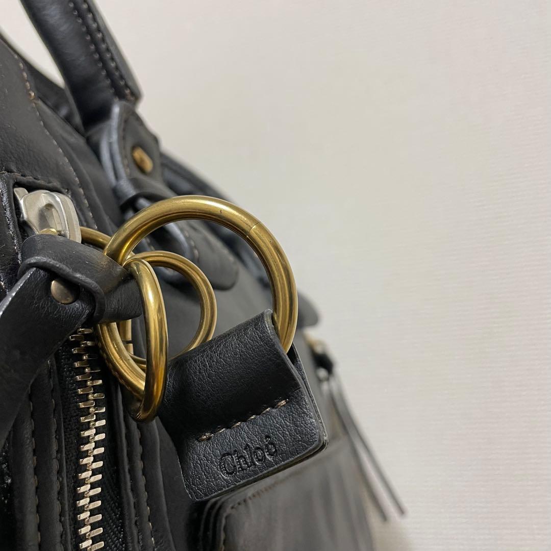 《美品》Chloe（クロエ） レザー ハンドバッグ ブラック 黒