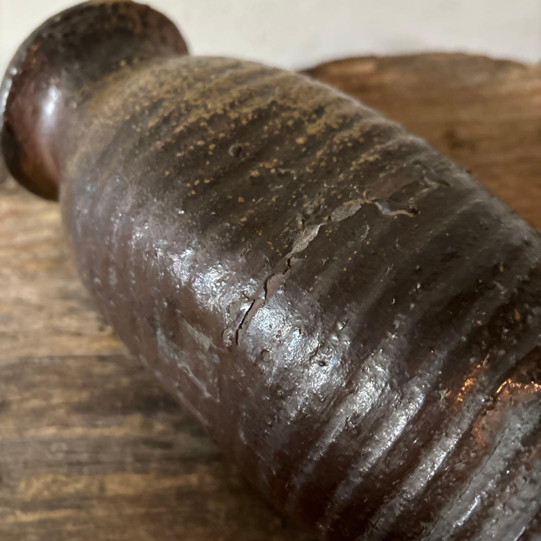 古備前花入　江戸〜明治　古丹波　花器　茶道具　アンティーク　骨董検:秦秀雄　李朝