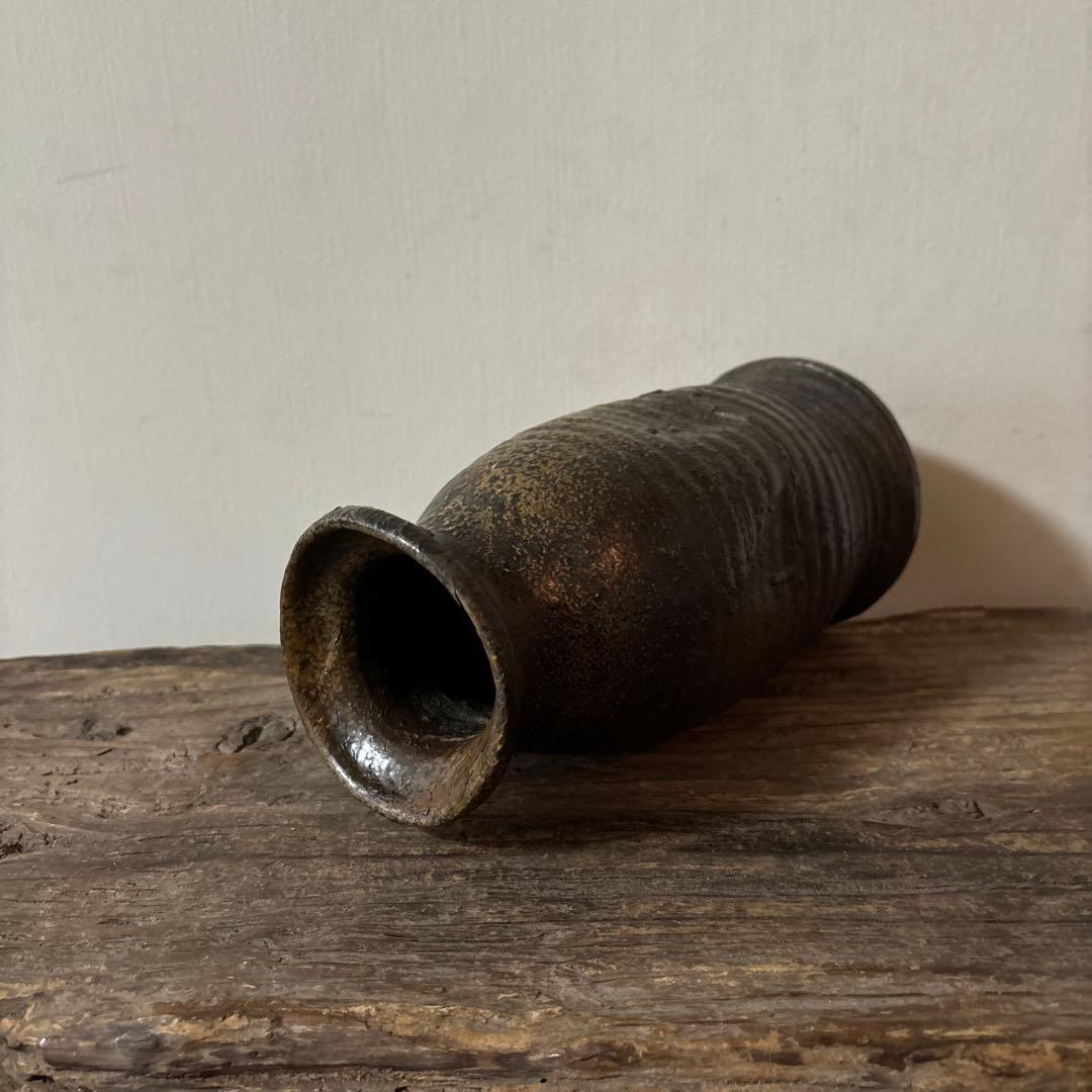 古備前花入　江戸〜明治　古丹波　花器　茶道具　アンティーク　骨董検:秦秀雄　李朝