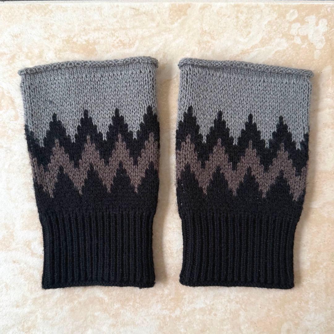 小物 NUMBER (N)INE ZIGZAG JACQUARD ARM WARMER