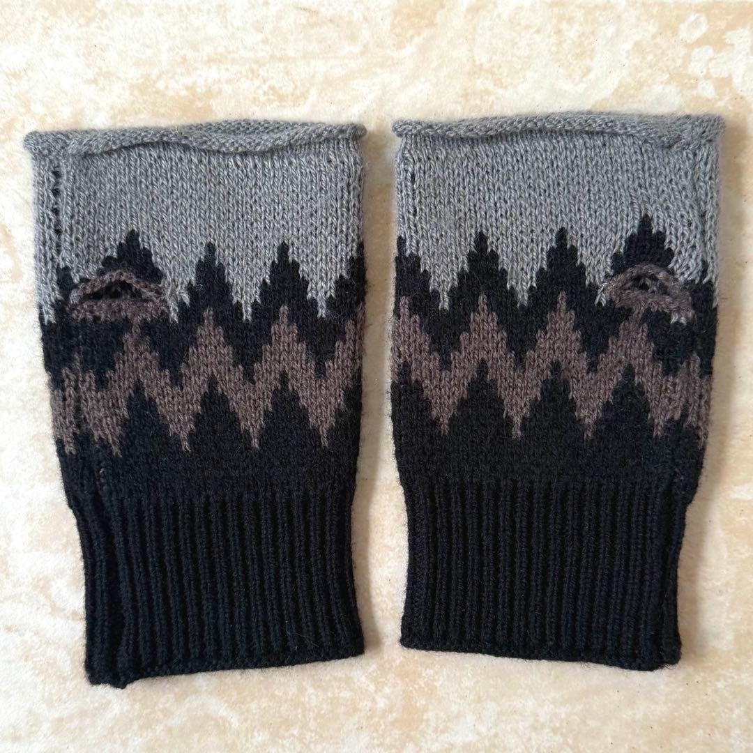 小物 NUMBER (N)INE ZIGZAG JACQUARD ARM WARMER