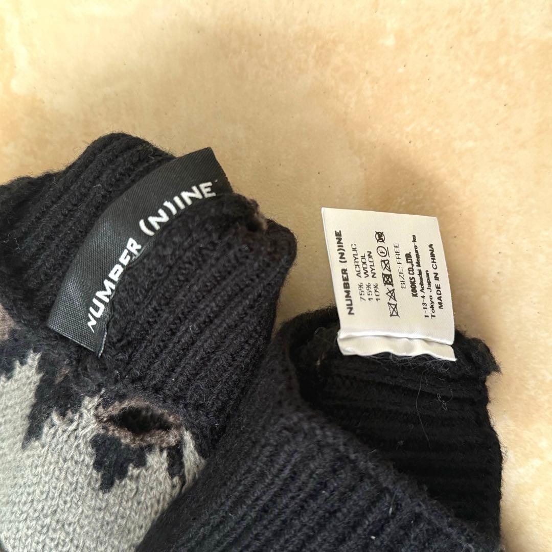 小物 NUMBER (N)INE ZIGZAG JACQUARD ARM WARMER