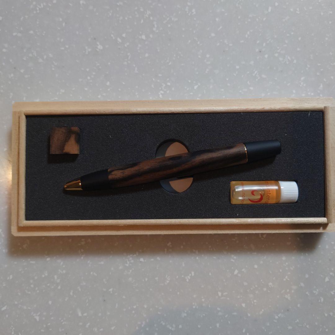 特上黒柿のボールペン・ロータリー 新品未使用