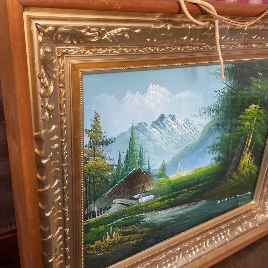 風景油絵　額56×47×4.5cm お値下げ交渉してください。アンティーク