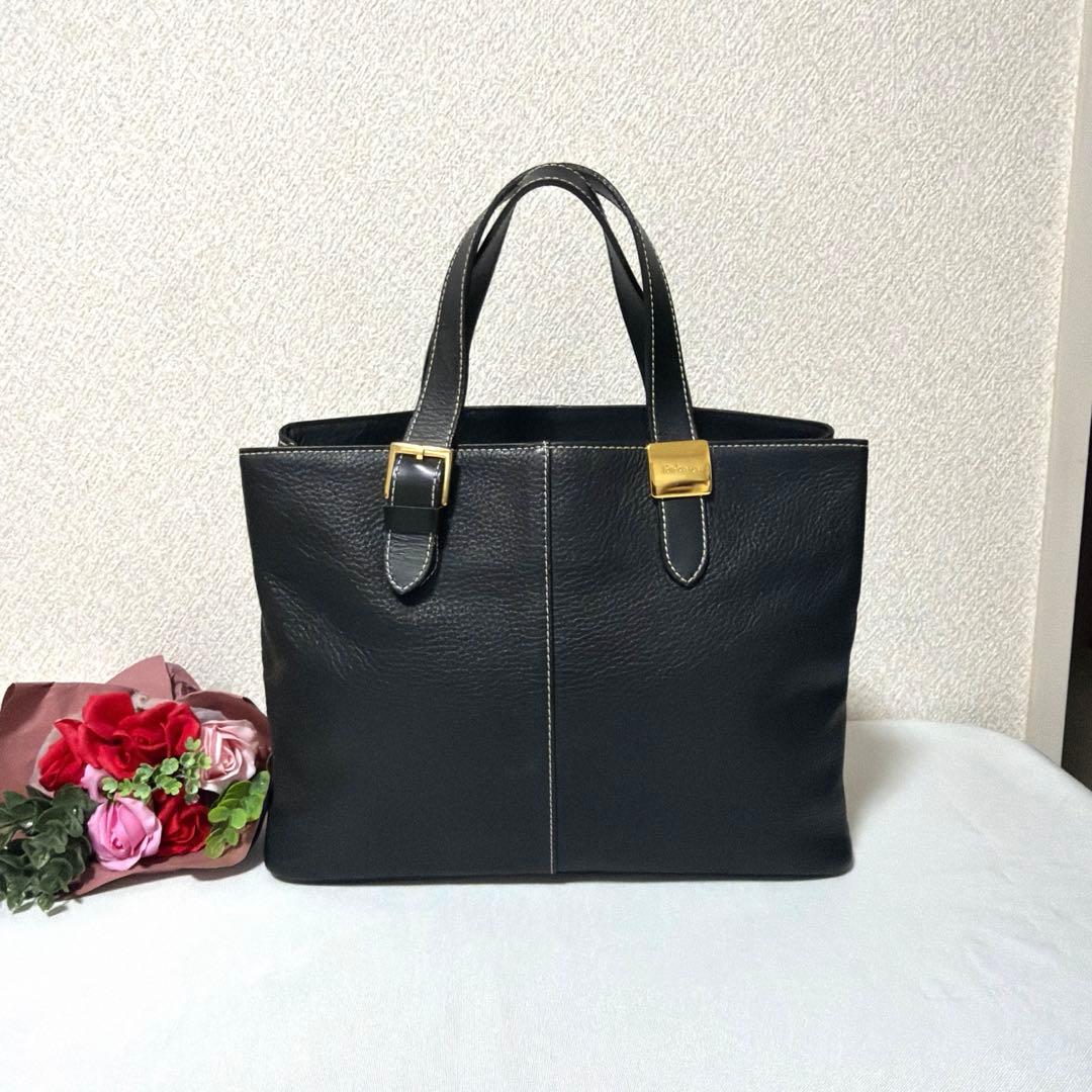 美品　BURBERRY バーバリー　ノバチェック柄　シボ革　トート　ハンドバッグ