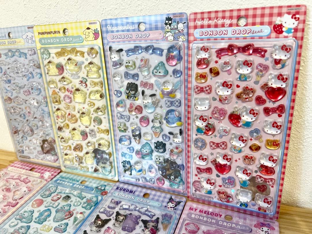 【1セットのみ】サンリオ　ボンボンドロップシール　コンプリート　8枚セット