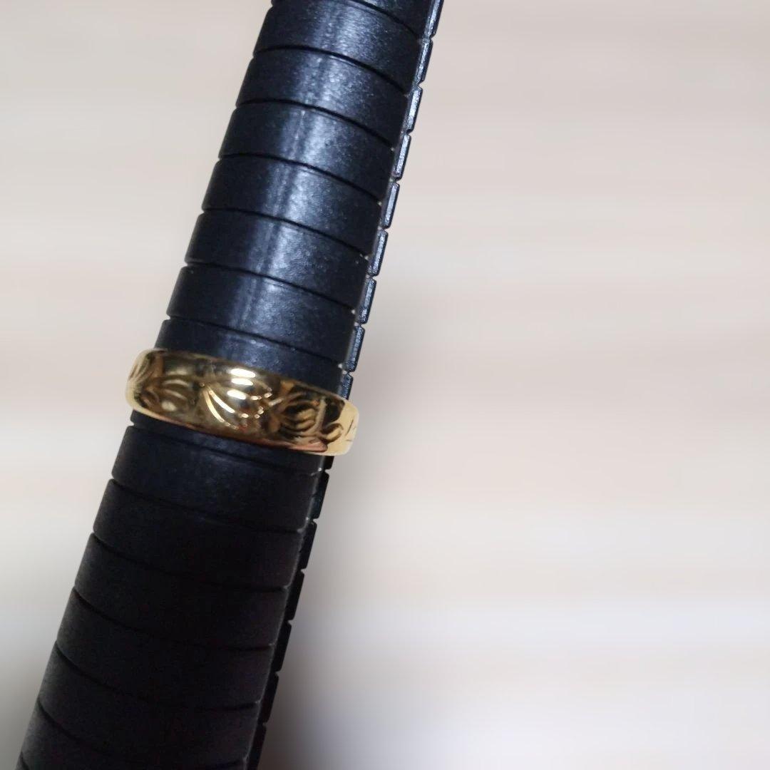 ゴールドリング 18K 約16号 模様付き2.5g