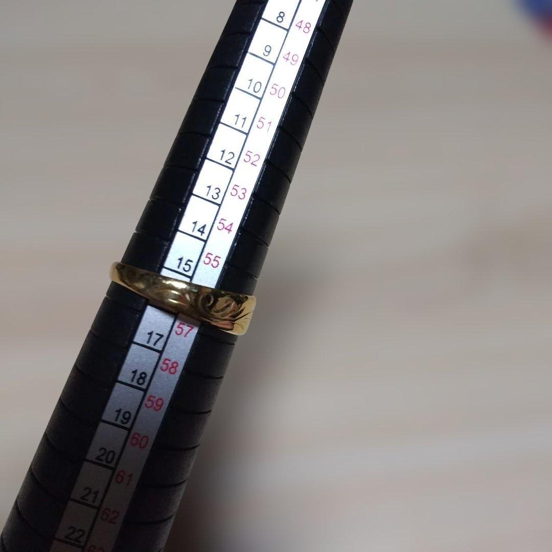 ゴールドリング 18K 約16号 模様付き2.5g