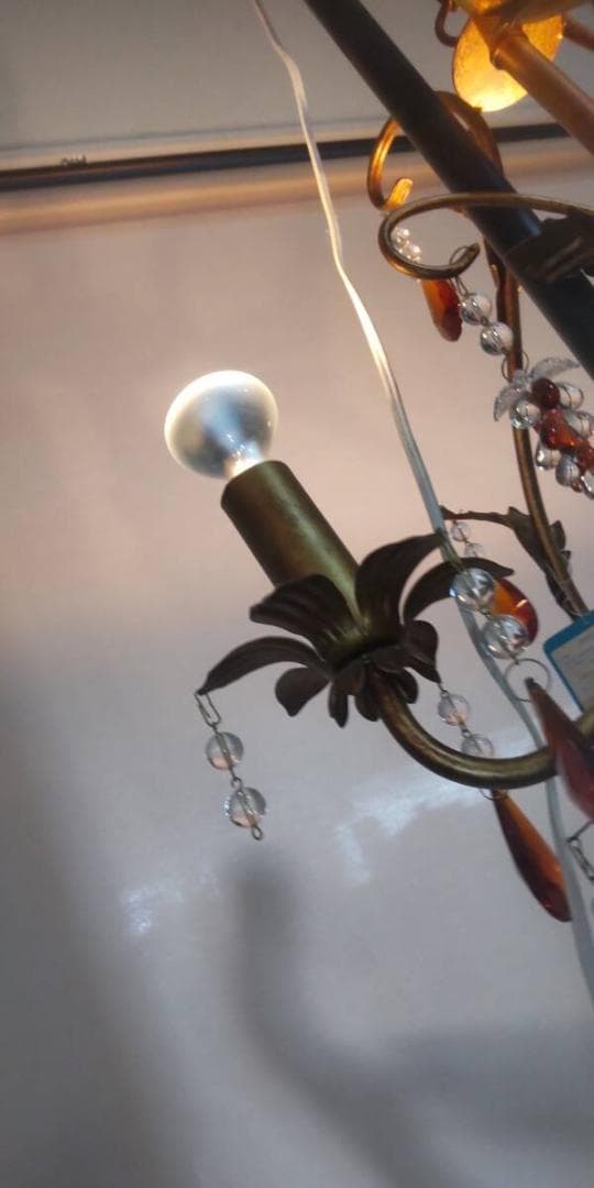 展示品　3灯シャンデリア クリスタル装飾 イタリア CRYSTAL LUCE製