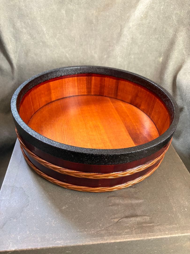 木製 漆器　平桶溜塗 山中塗漆器 飯台 寿司桶