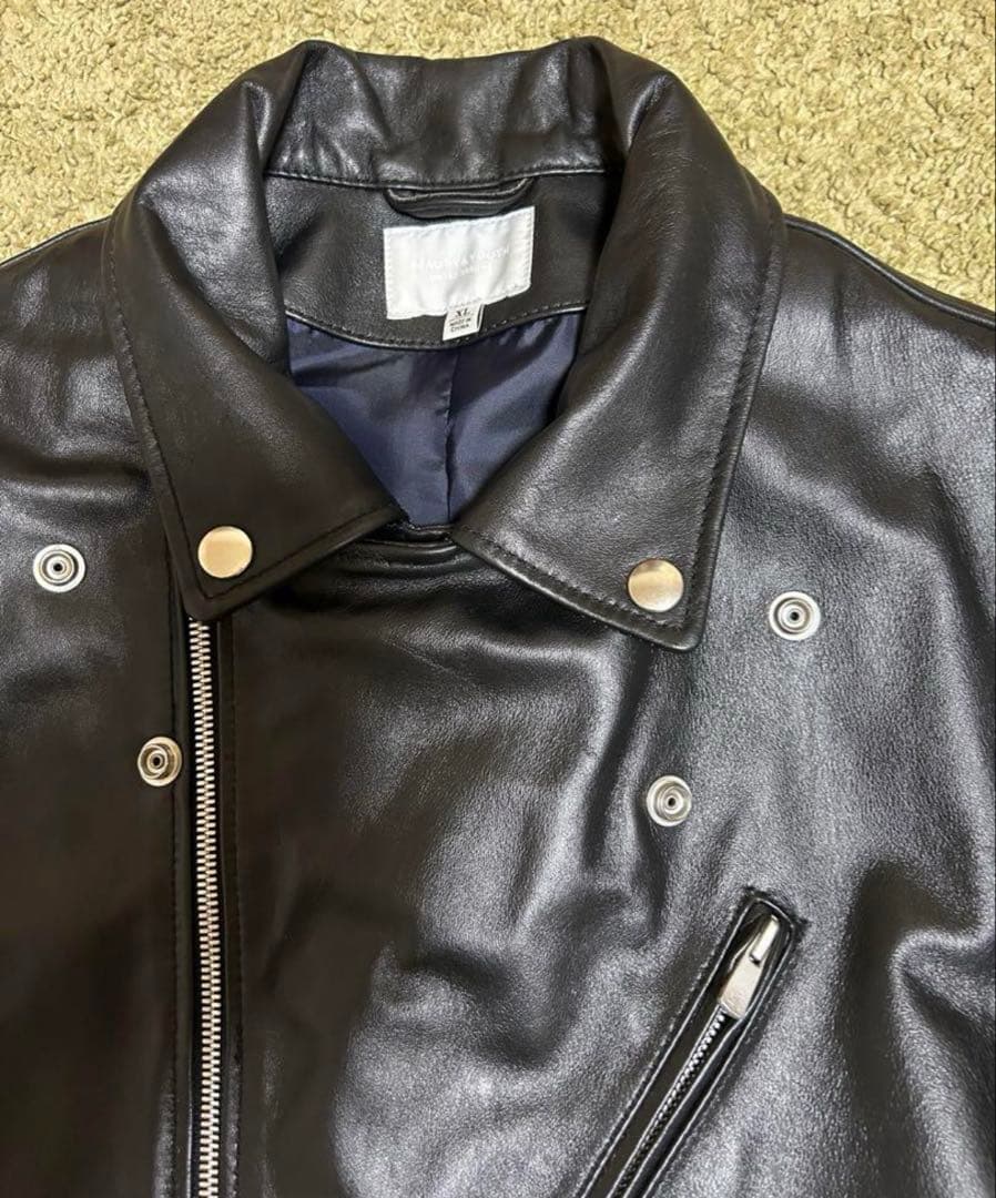 beauty&youth レザーライダース　ブラック　xl