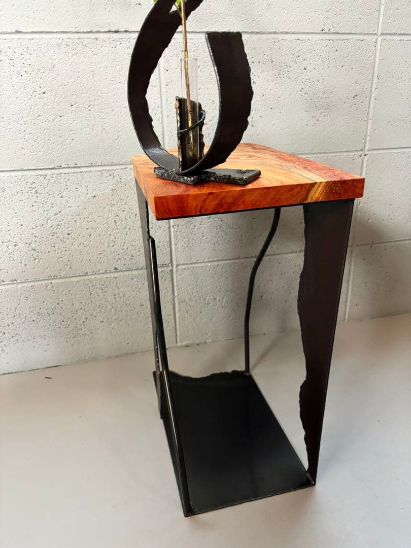 欅サイドテーブルコーヒーテーブルナイトテーブル観葉植物置き飾り台インダストリアル