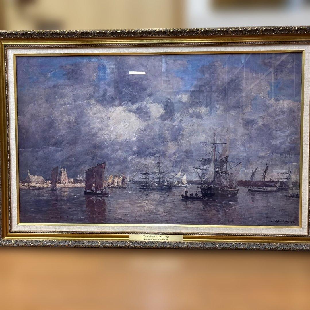 ニックネーム　ウジェーヌ・ブーダン『カマレの港』1872年　複製画