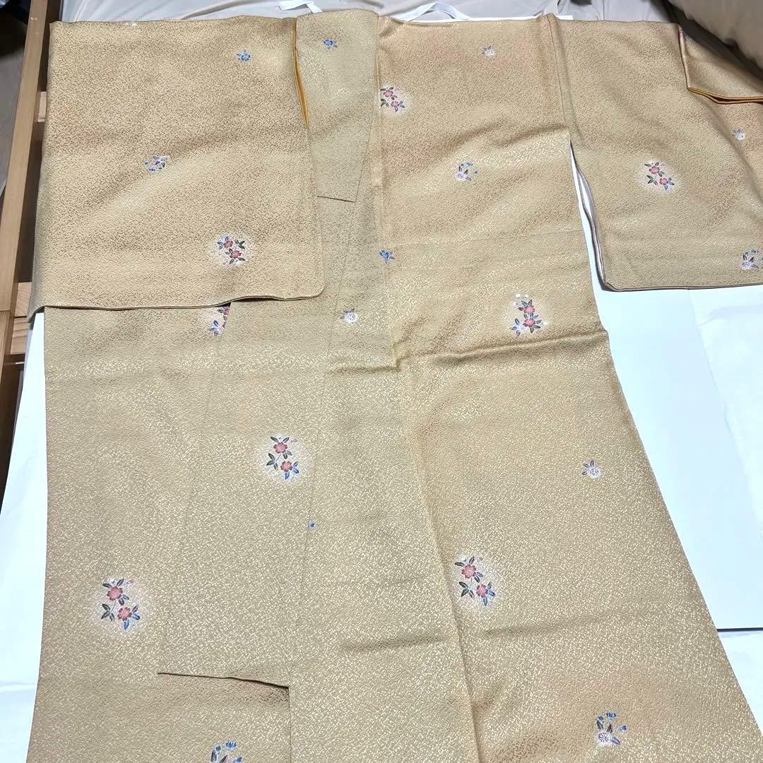 黄色 加賀友禅 飛び柄小紋 トールサイズ