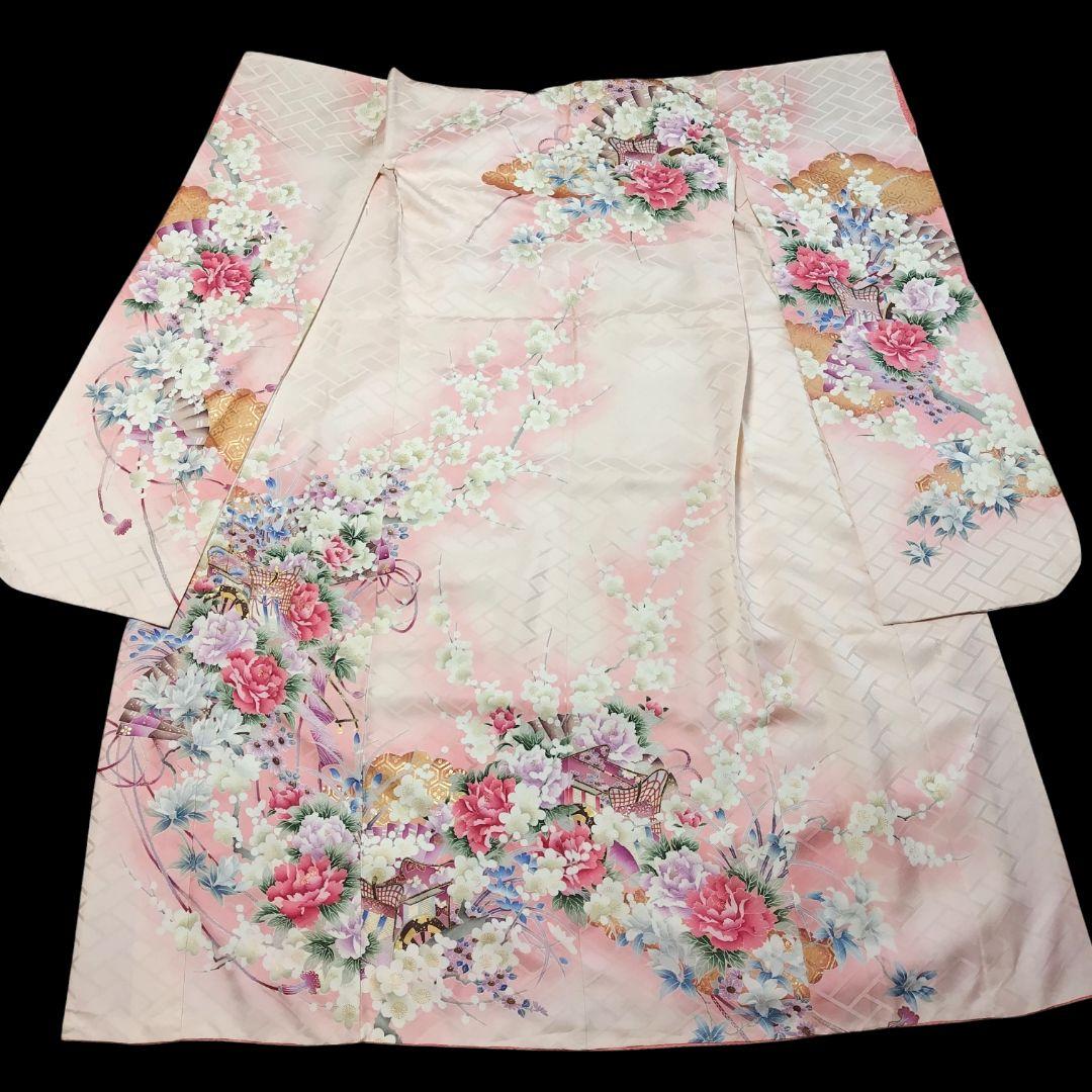 振袖フルセット(8点)・成人式・落款有り・作家物・くすみ・ピンク・胴裏正絹
