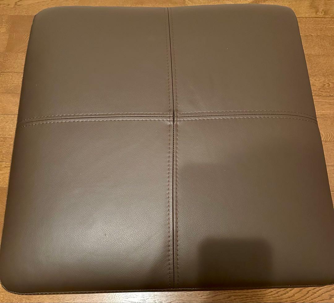 ダークブラウン レザー オットマン 正方形