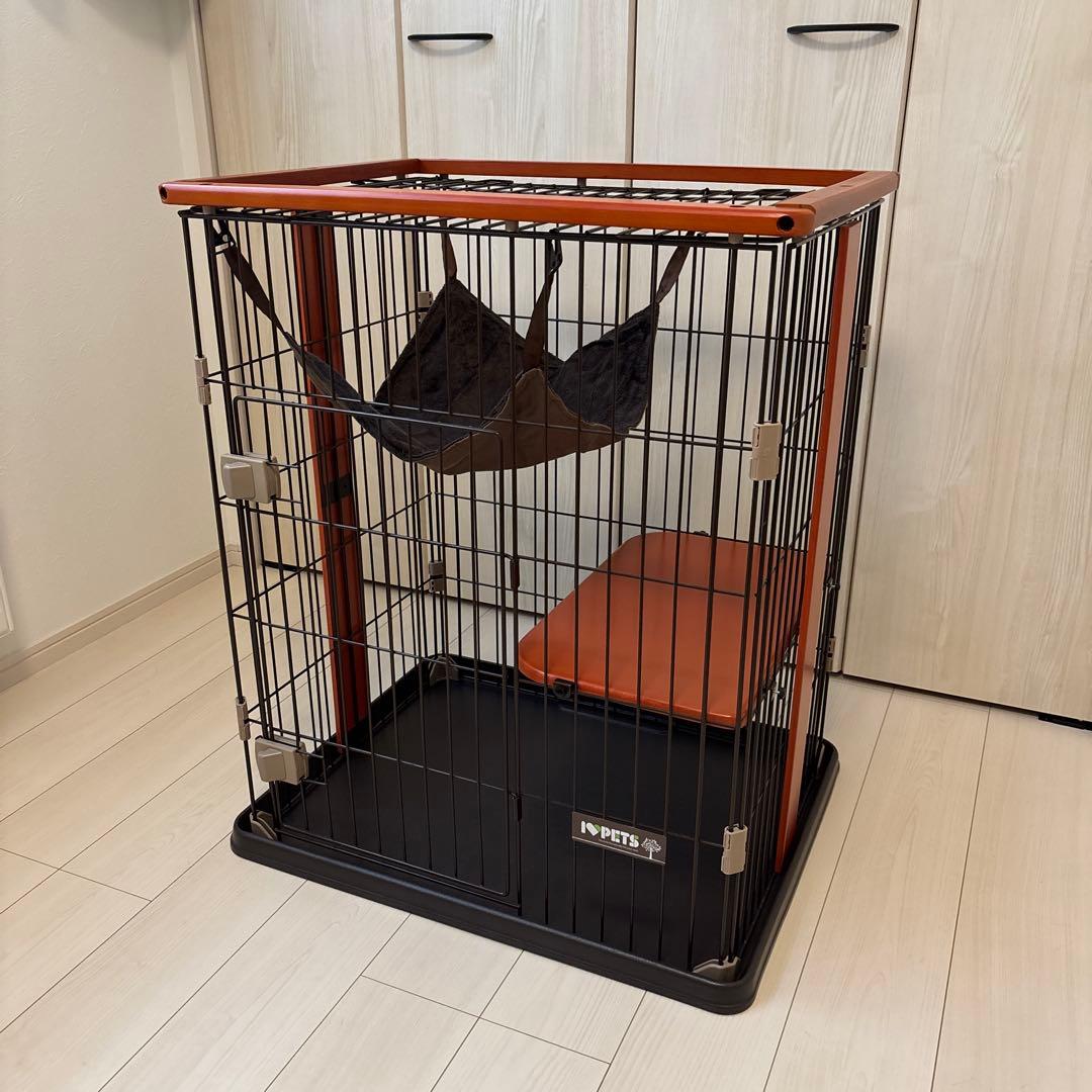 INPET Cat Mini キャットケージ ハンモック付き ブラウン