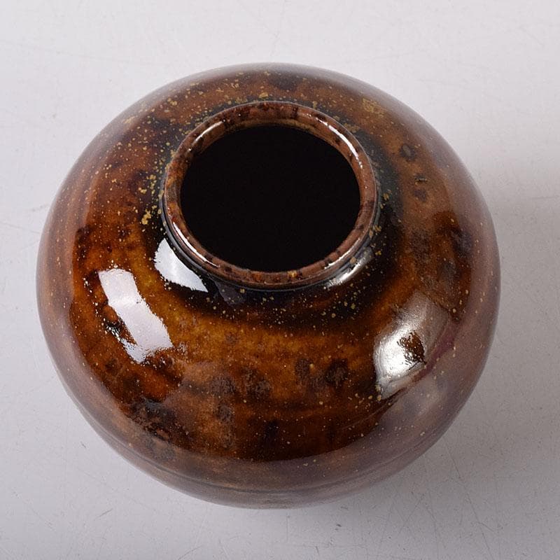 茶道具　石田陶春作　丹波茶入　西陣織宝間道仕覆付　共箱　V　7862