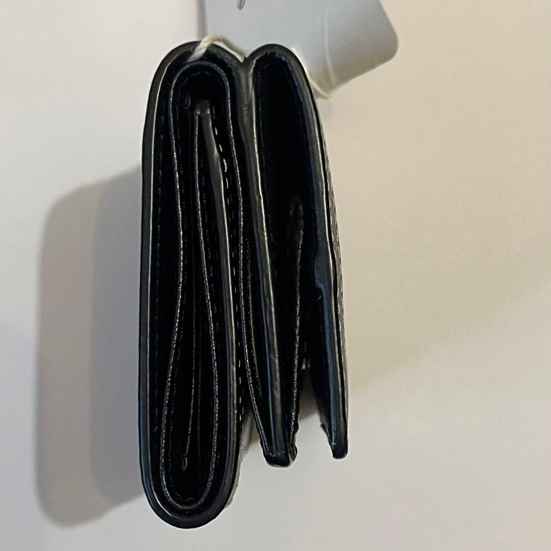 新品未使用✨agnes b. 折り財布 三つ折り ロゴ金具 レザー ブラック