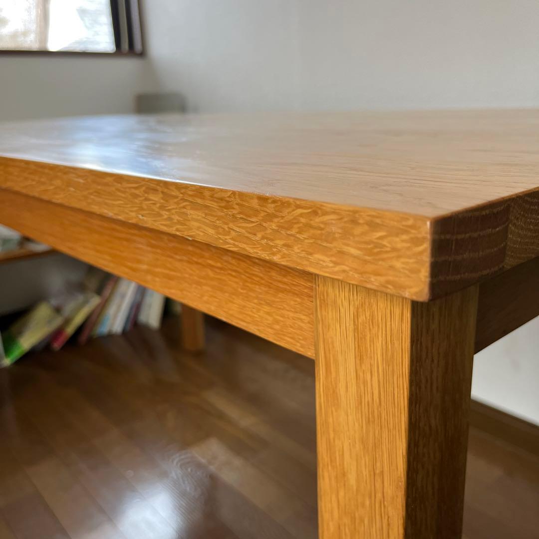 無印　無垢材ダイニングテーブルオーク材　140×80高さ72cm表面ウレタン塗装