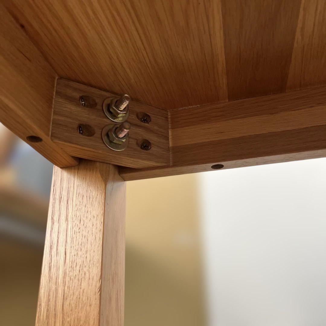 無印　無垢材ダイニングテーブルオーク材　140×80高さ72cm表面ウレタン塗装