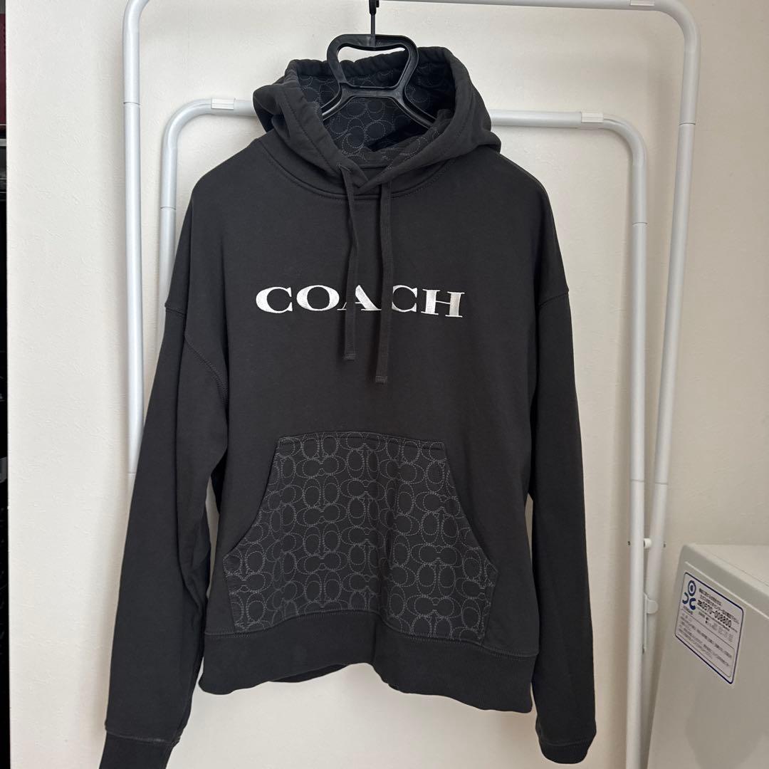 COACH コーチ ブラック フーディー パーカー M