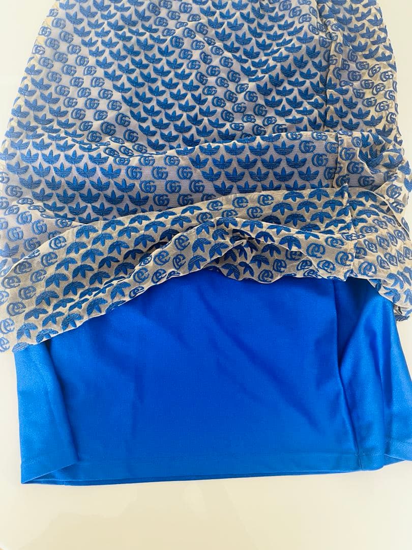 【ミケーレ期】GUCCI × adidas スカート XSサイズ ブルー