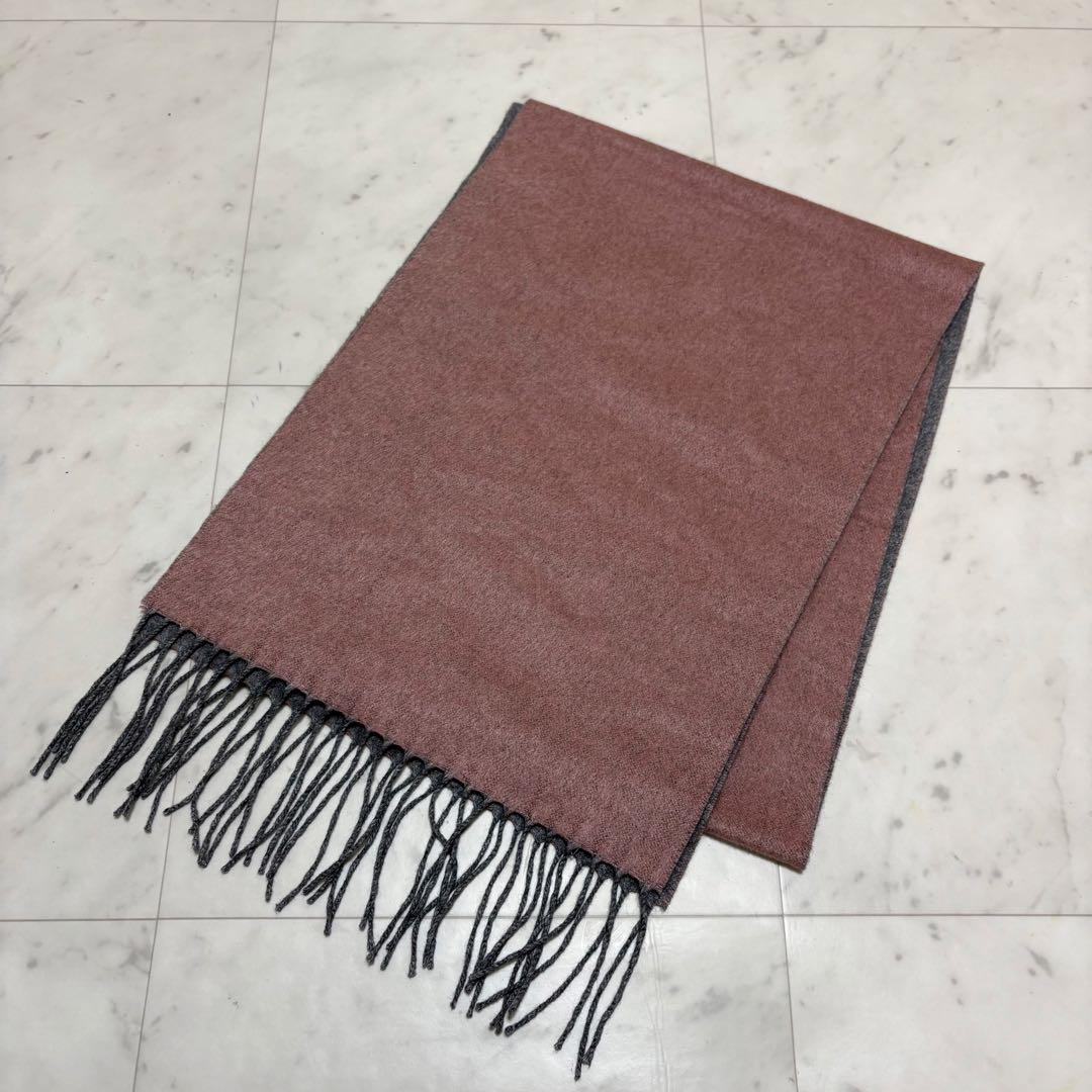 美品 ピアチェンツァ カシミヤ シルク マフラー ストール くすみピンク グレー