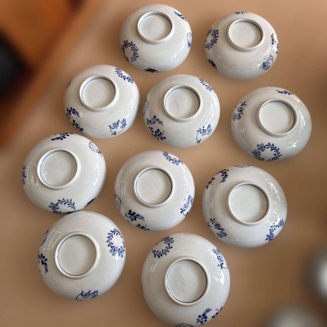 平安　喜泉造　七草模様　鉢　小鉢　中附　白泉　陶工白泉