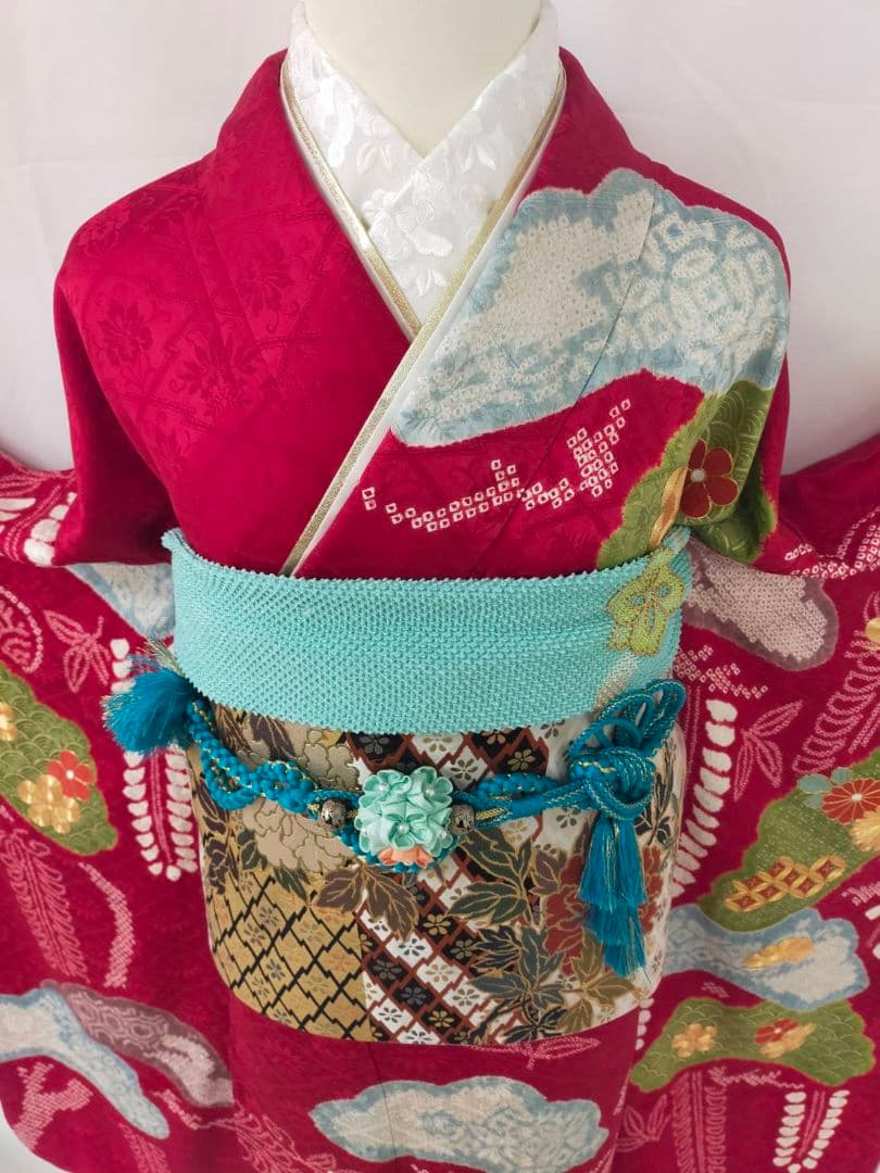 売約済み【WA-Modern】★★正絹　桶絞り　京友禅　振袖単品★★