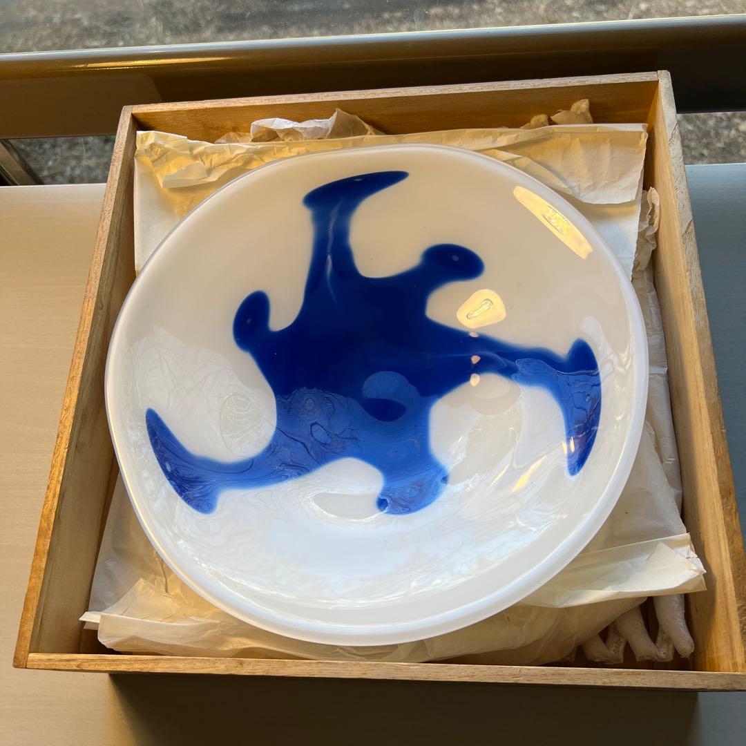 藤田潤　ガラス大皿　名品