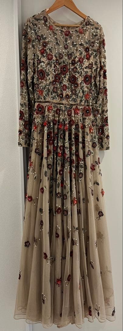 BHLDN 花ベージュ 長袖 ウェディングドレス