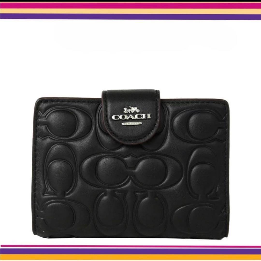 新作.COACHコーチ.ミディアム コーナー ジップ ウォレット・シグネチャー