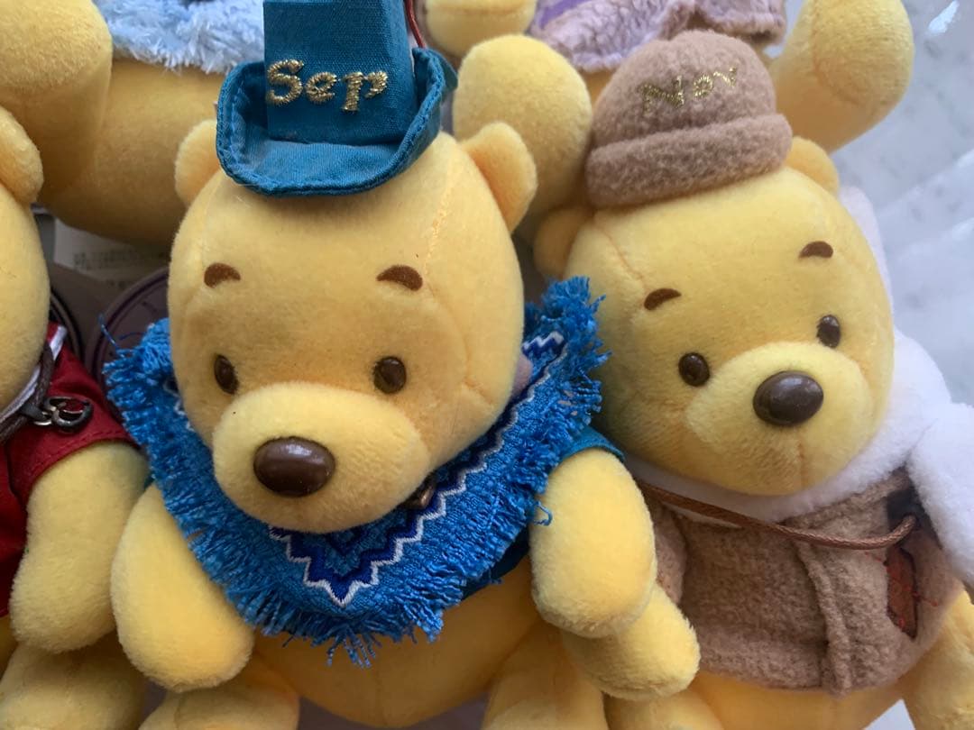 ディズニーストア　くまのプーさん ぬいぐるみ誕生日　誕生石　7点セット