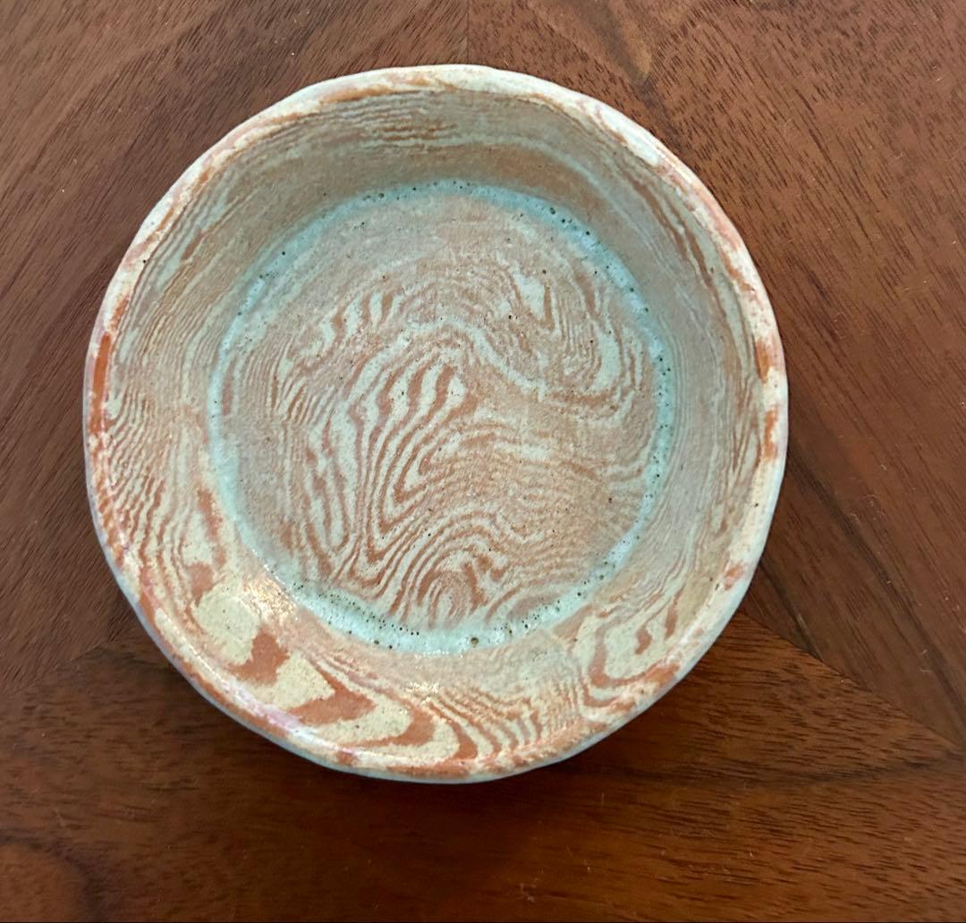 楽旦入　木皿風天塩皿5枚 共箱あり