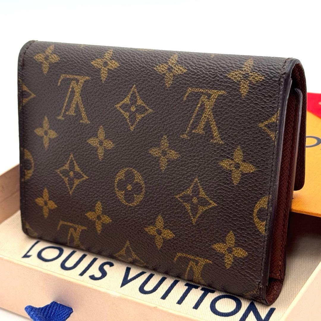 【極美品】ルイヴィトン　モノグラム　エテュイパピエ　三つ折り財布　財布　ブラウン