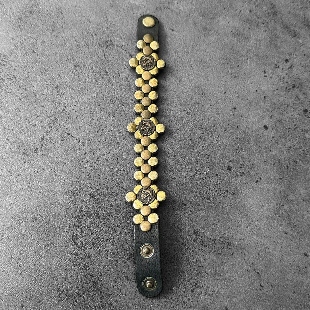 超希少✨DIESEL y2k 00s ブレイブマン スタッズ　レザーブレスレット