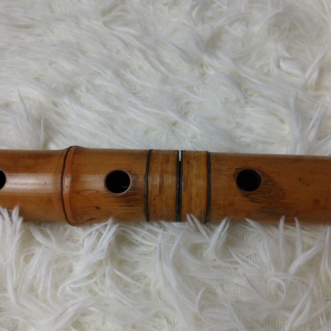 尺八　バチ型　銘あり　鳳晴　1印　1尺7寸　5孔　銀三線