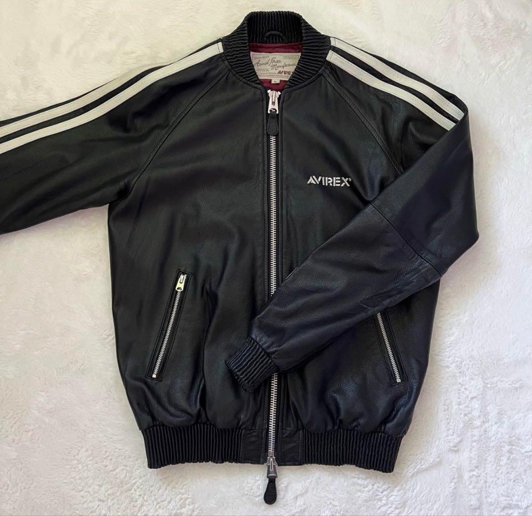美品　AVIREX ラムレザー トラックジャケット