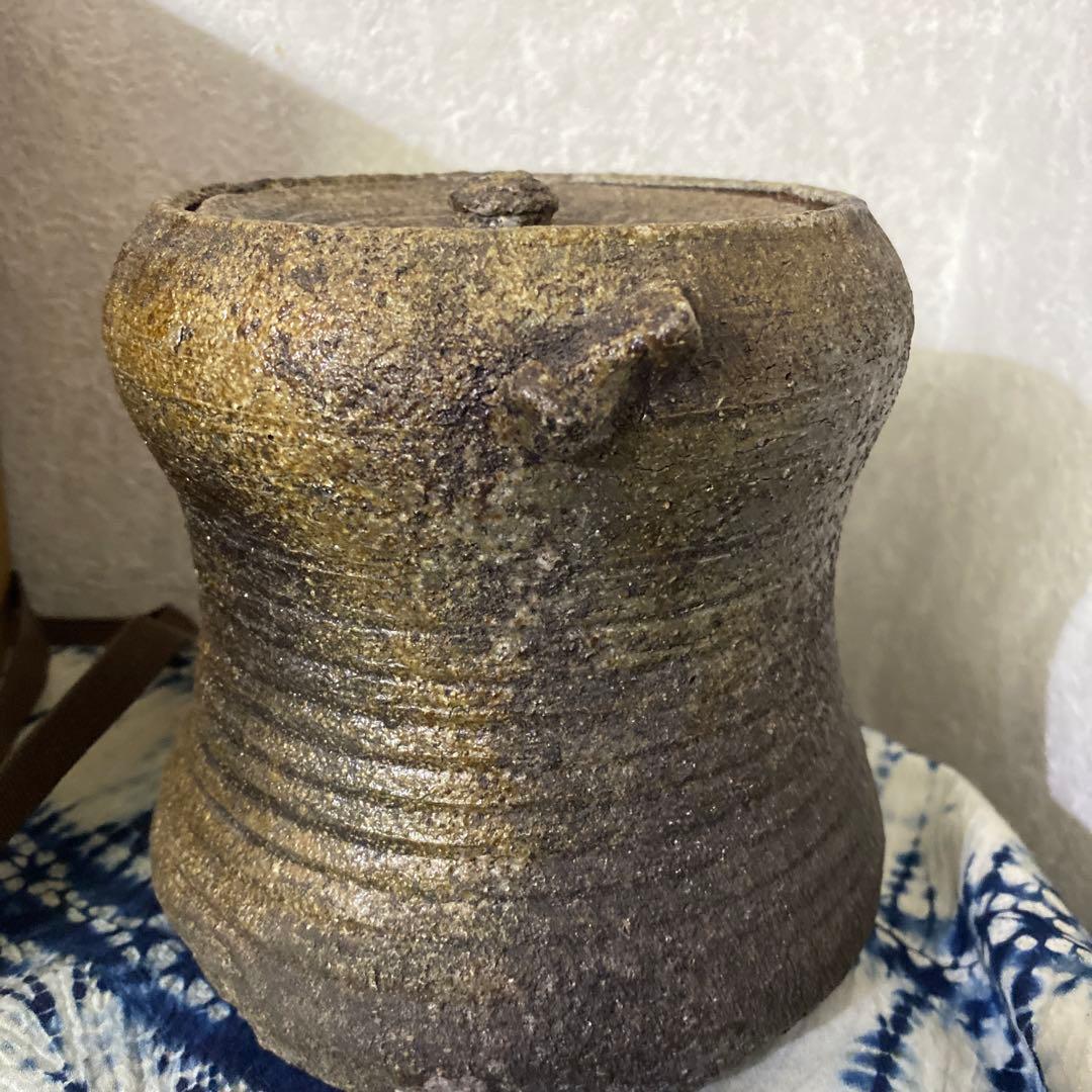 人間国宝　金重陶陽　備前　水指