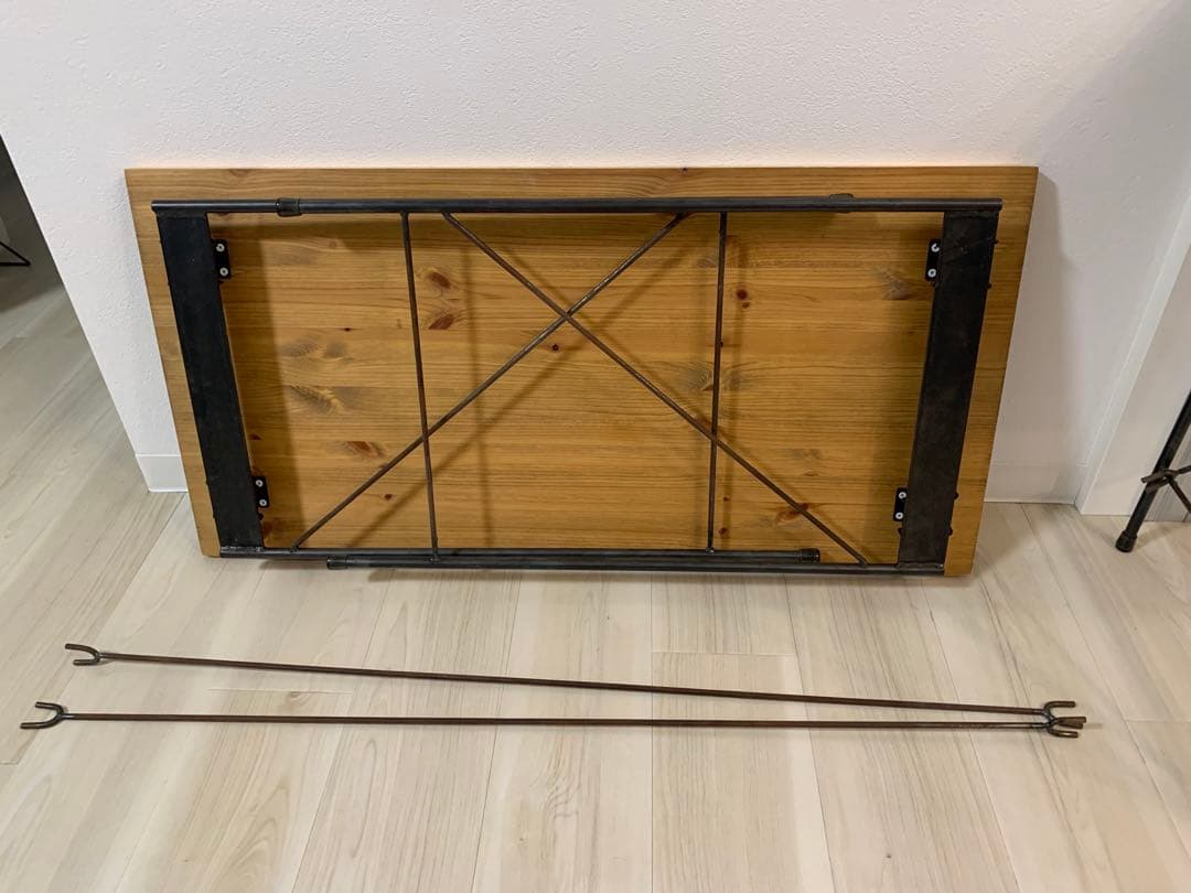 ナチュラルウッド ダイニングテーブル 2個セット(折りたたみ可)