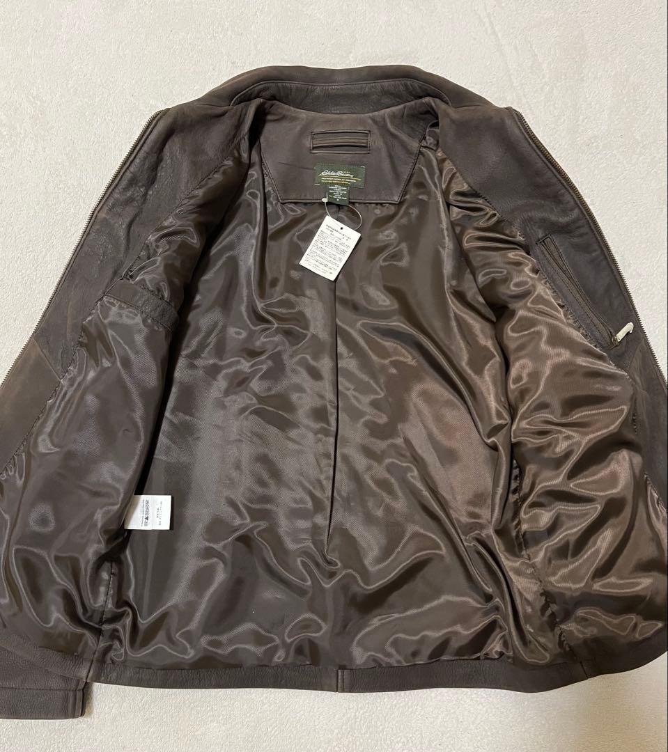 本革　eddie bauer レザージャケット　ブラウン　S(M位) シングル