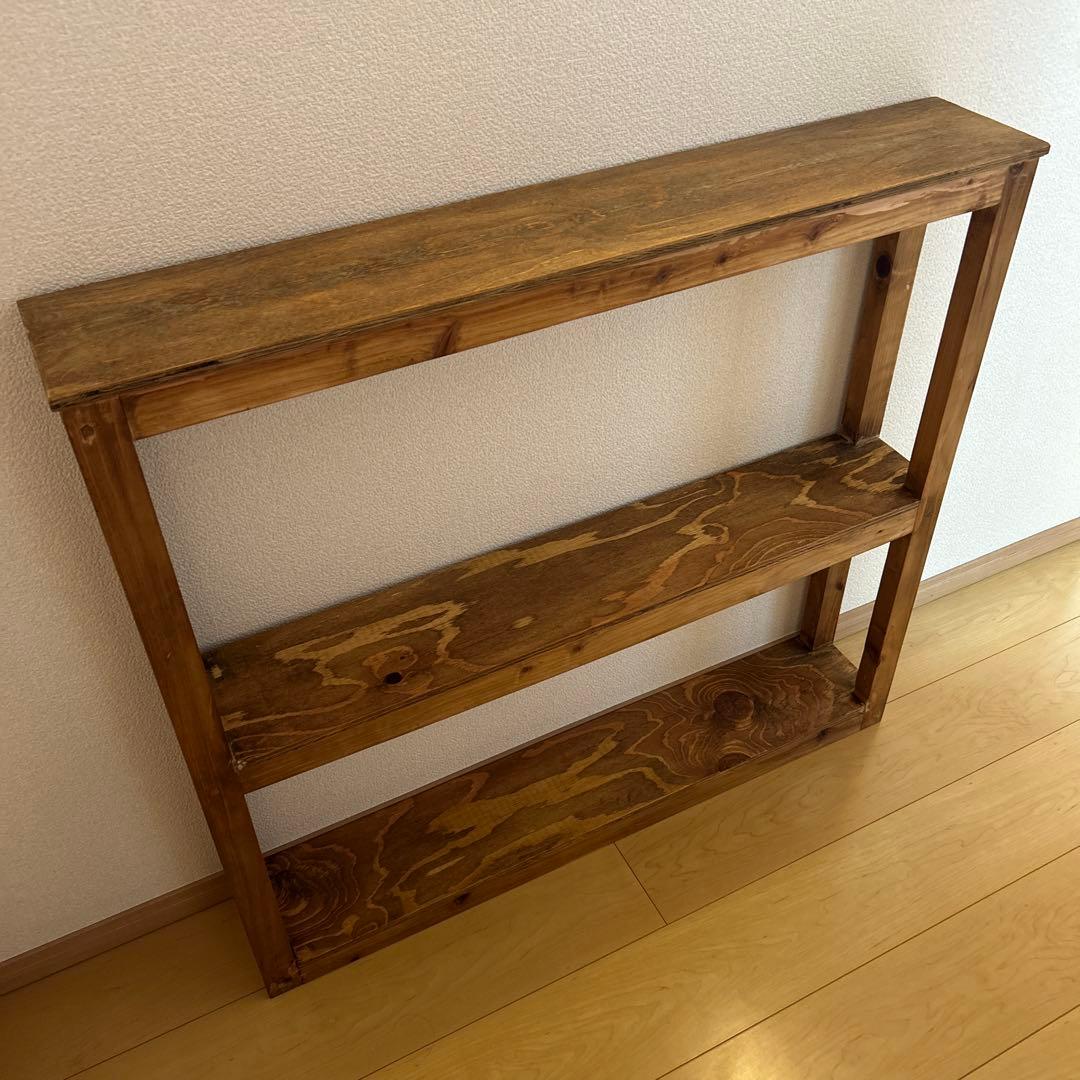 アンティーク風スリムラック　棚　ハンドメイド　飾り棚