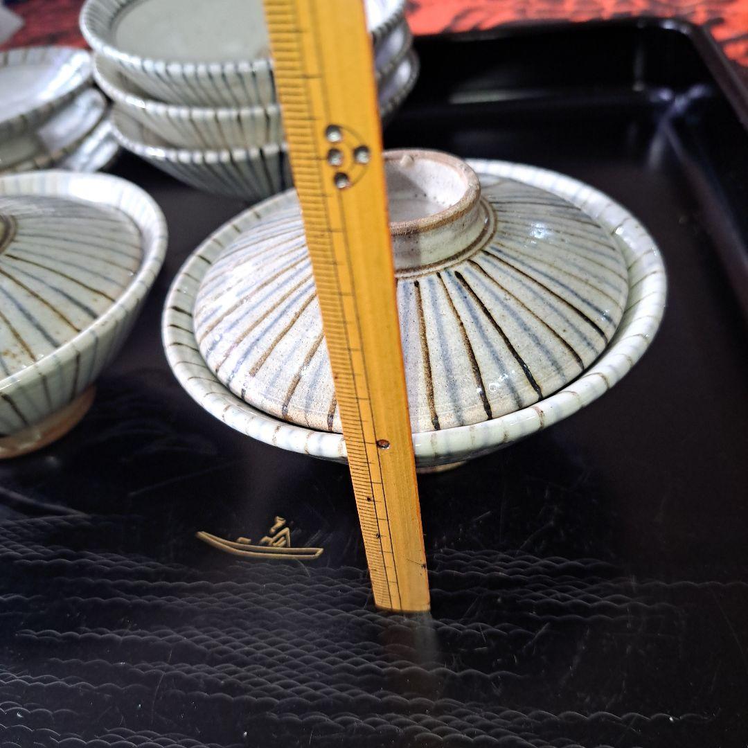 骨董　超希少　幻の高槻　古曽部焼　向付　蓋付　五客椀